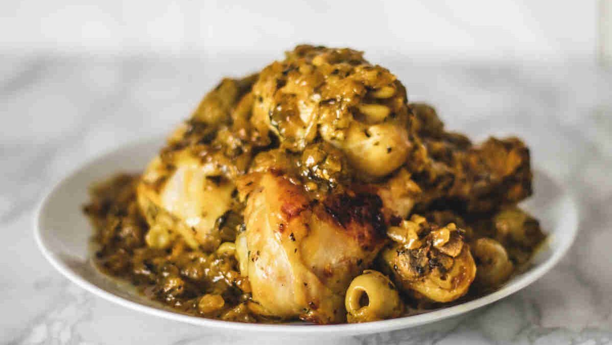 Pollo asado marroquí