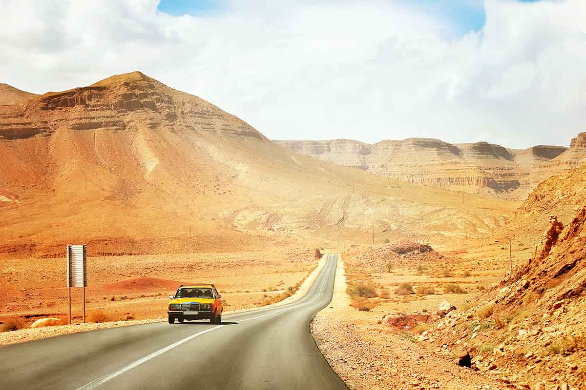 Precaución carretera de Marruecos