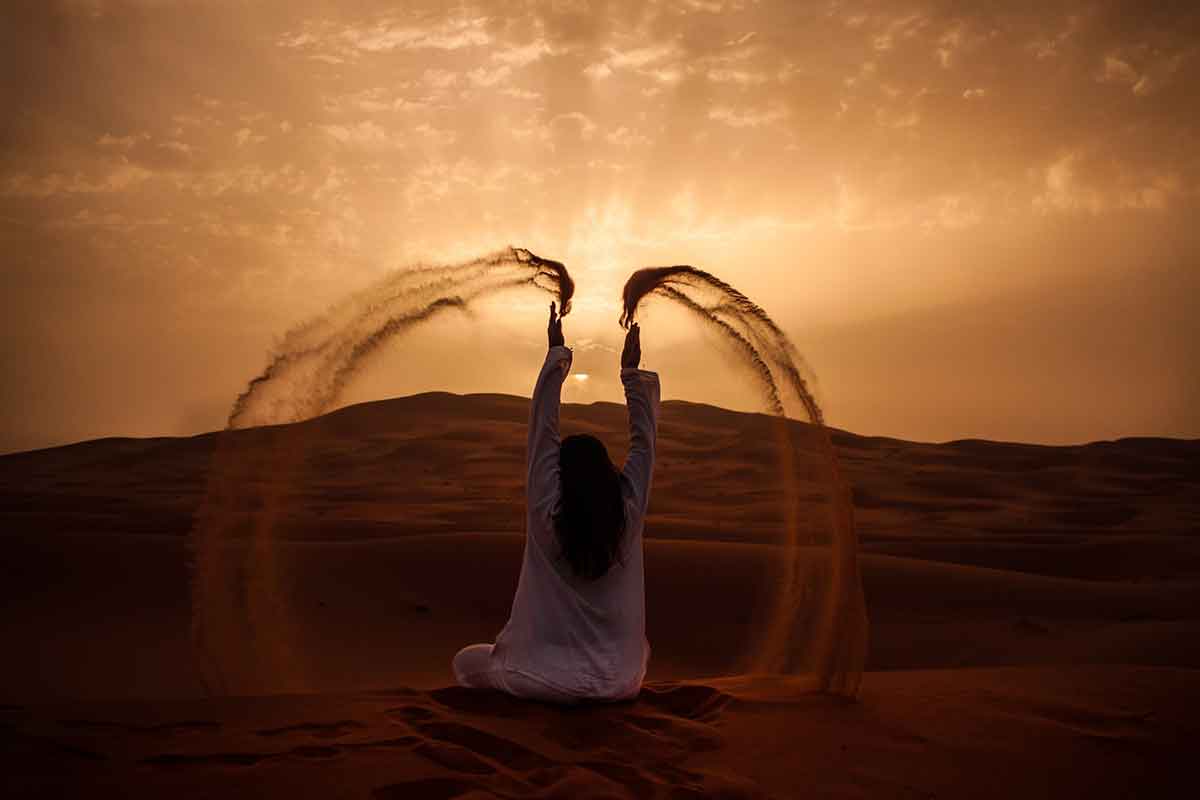 Atardecer en el desierto de Marruecios