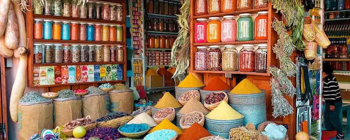 Mecado Especias en Marruecos