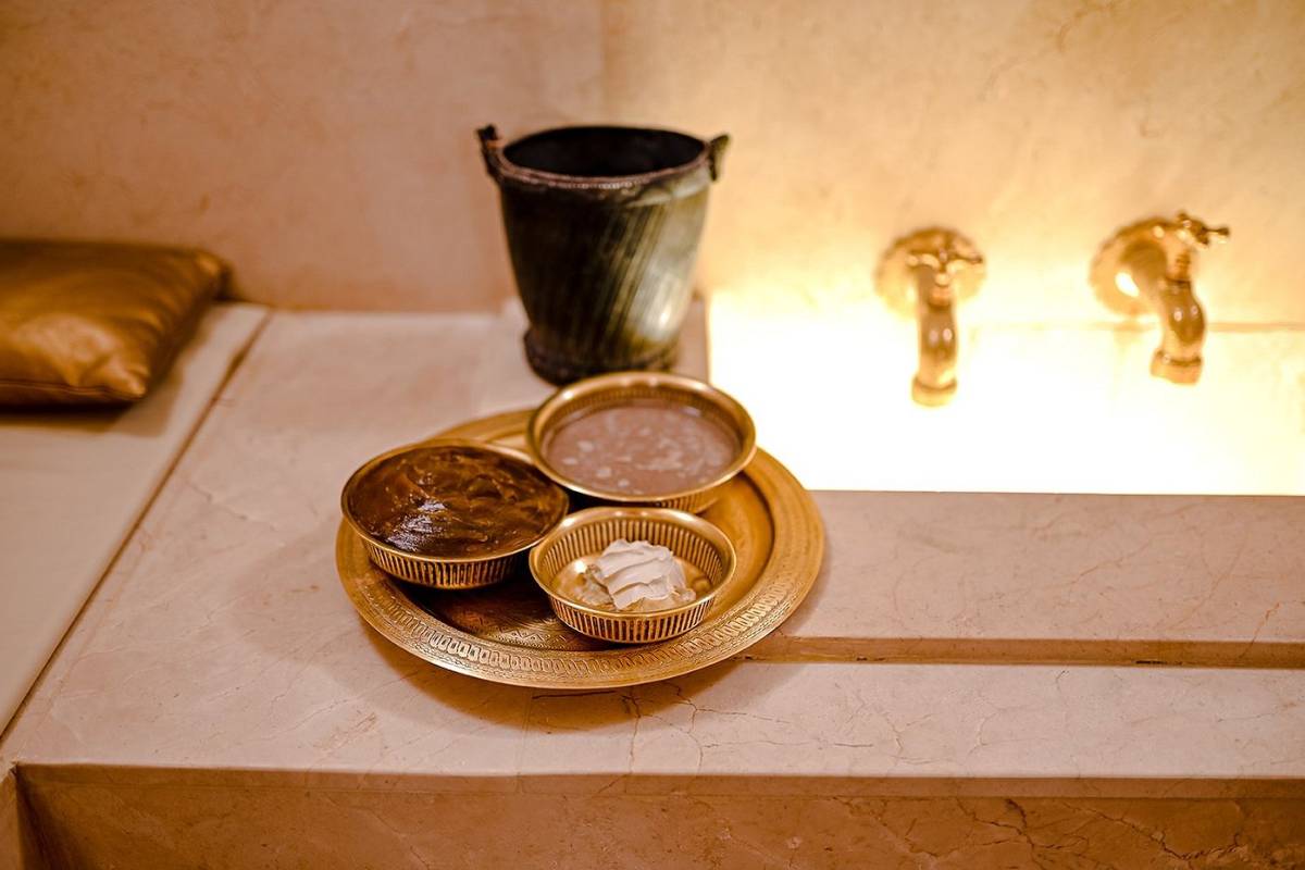 hamman Les Bains de Marrakech jabones Ritual del baño árabe o Hamman